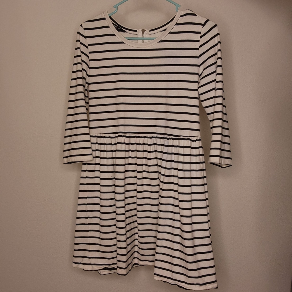 Black and White Striped Mini Dress